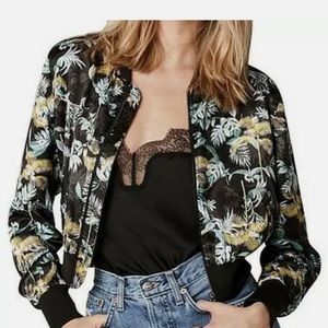 Victoria’s Secret Patterned Cropped Bomber Jacket Size Large